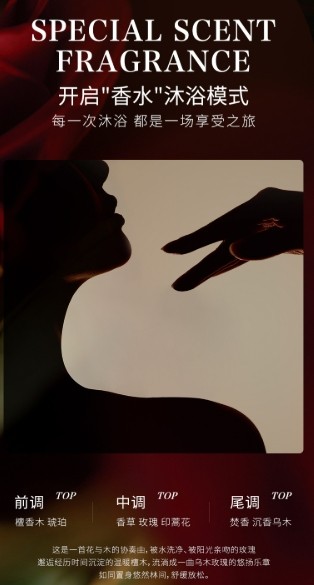 BAXIANJI輕奢沈香玫瑰沐浴露300ml