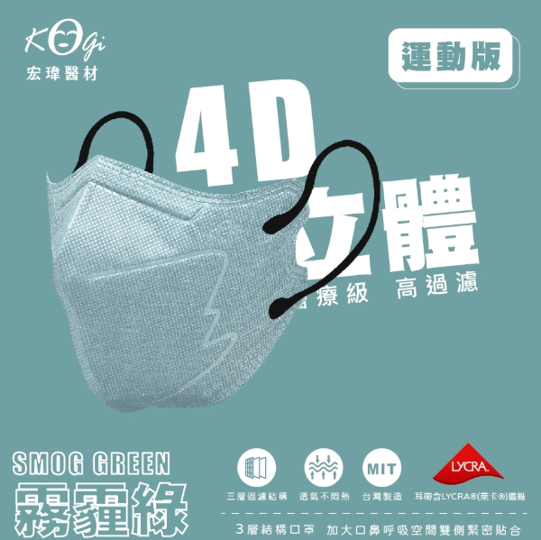 (現貨) 台灣製  宏偉4D口罩(運動款)