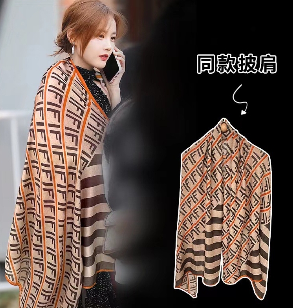 (現貨)韩版東大門棉麻披風圍巾