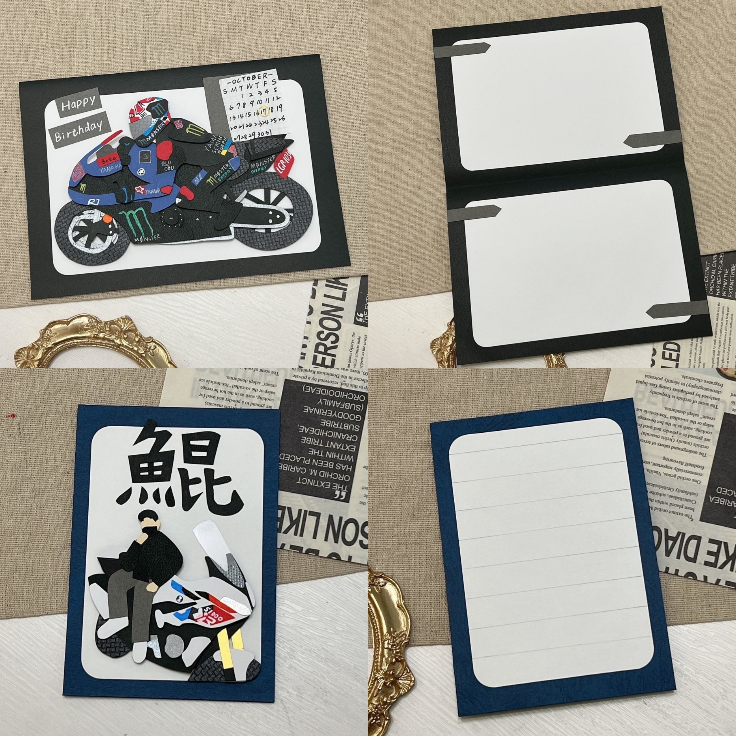 【預購】客製化手工卡片|似顏繪機車擋車款2