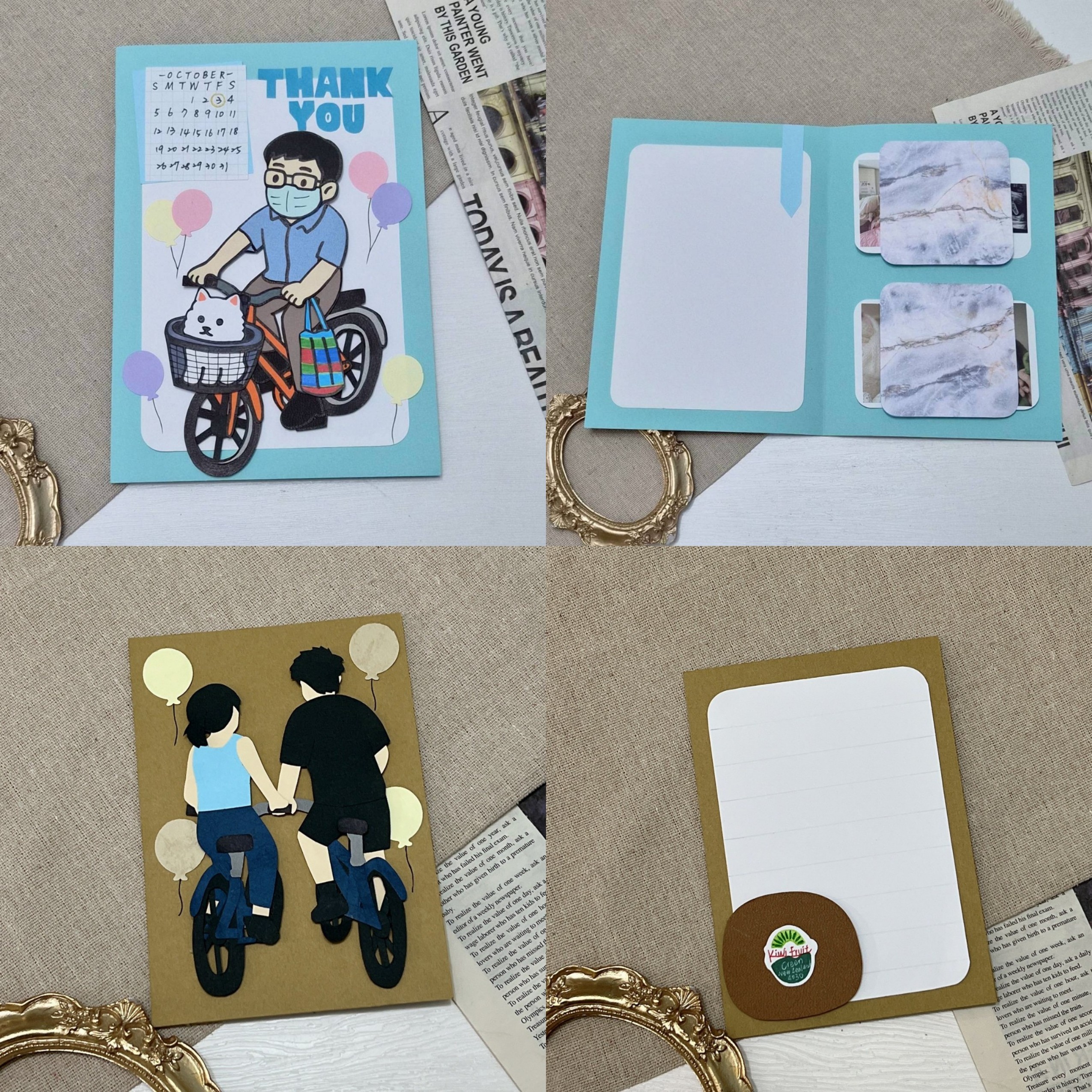 【預購】客製化手工卡片|似顏繪腳踏車款2