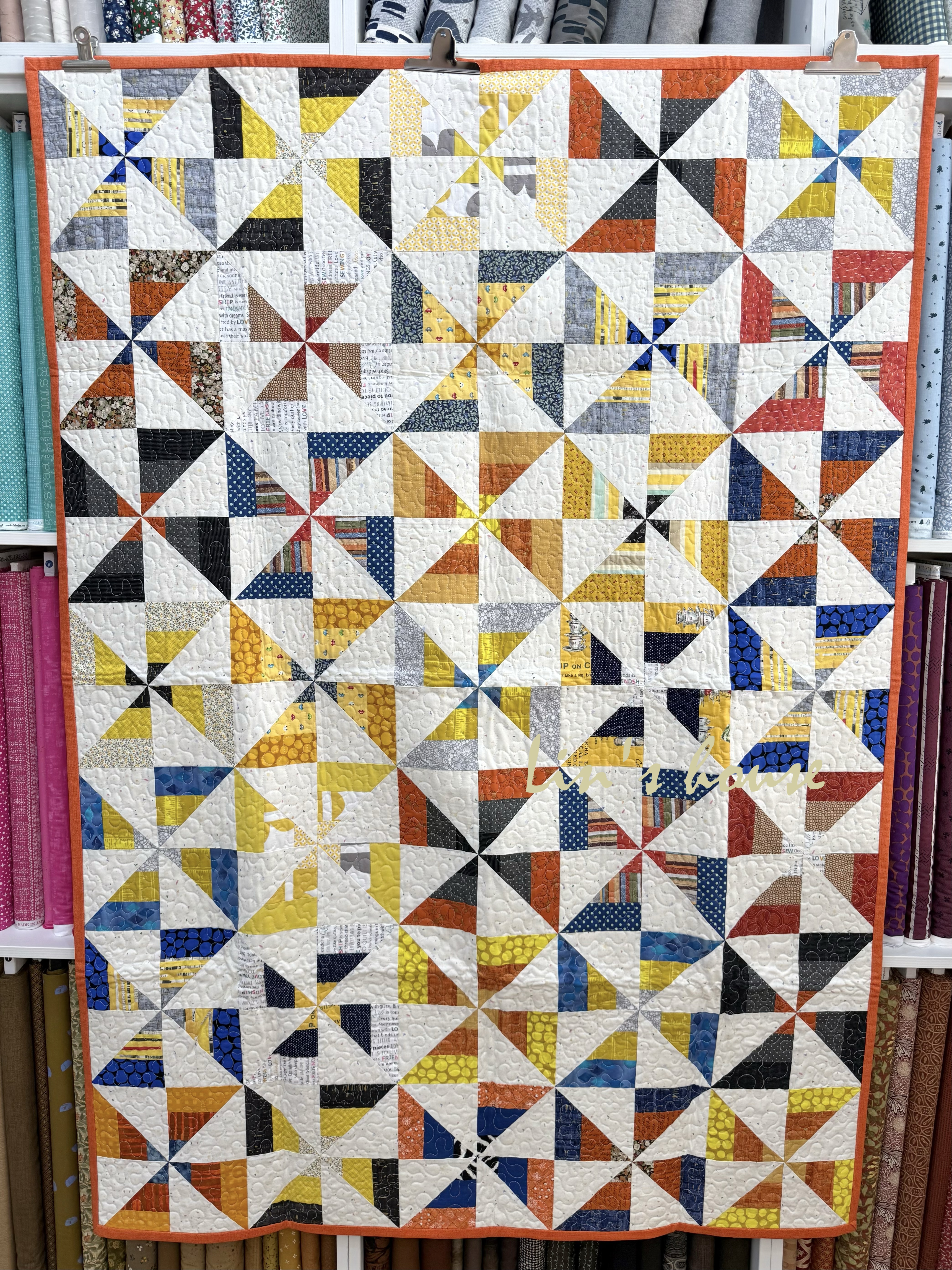 小野作品欣賞《晨光轉輪》拼布被