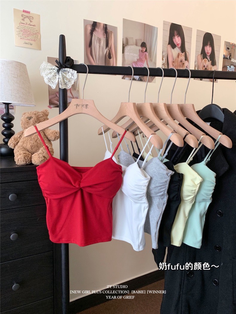 『買一送一』蝴蝶扭結美背胸墊背心2