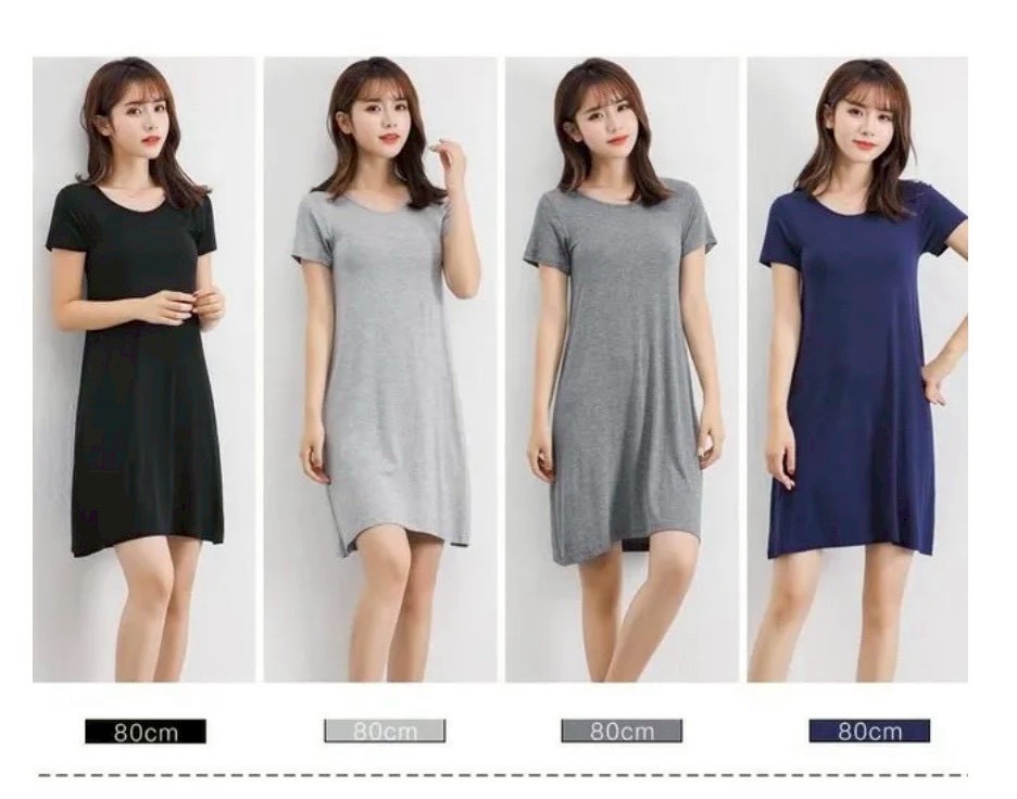 『買一送一』極舒服莫代爾居家服睡衣寬鬆短袖連身裙(常規/中長/加長)6