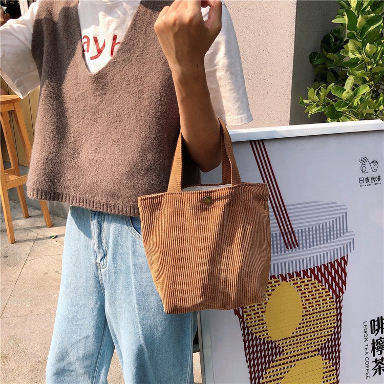 『買一送一』燈芯絨手提包・日常外出小包8