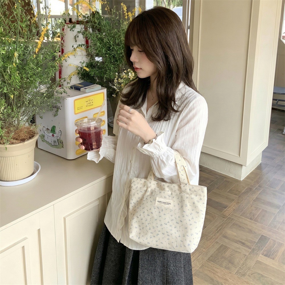 『買一送一』碎花燈芯絨手提包・日常外出小包3