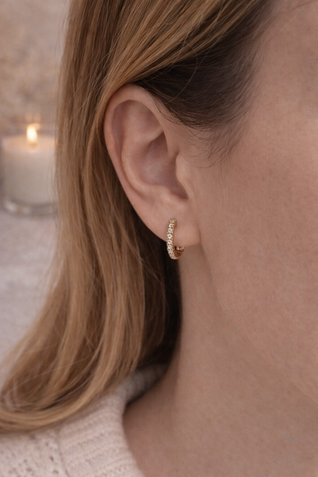 法式菱形三鑽耳環/滿鑽耳環|單只3