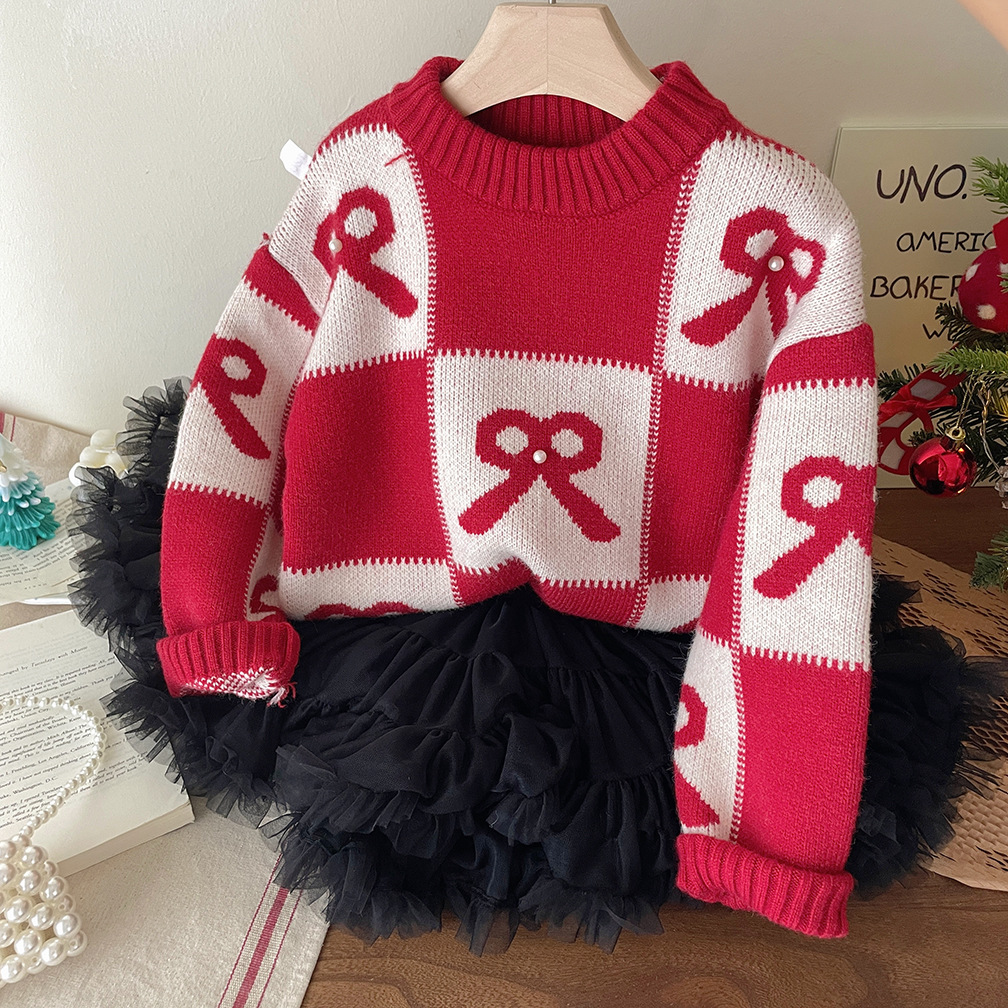 珍珠蝴蝶結毛衣