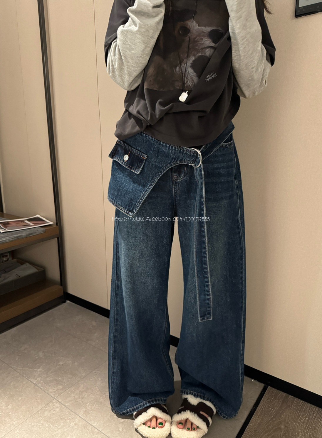 拼接牛仔褲 拼接牛仔褲