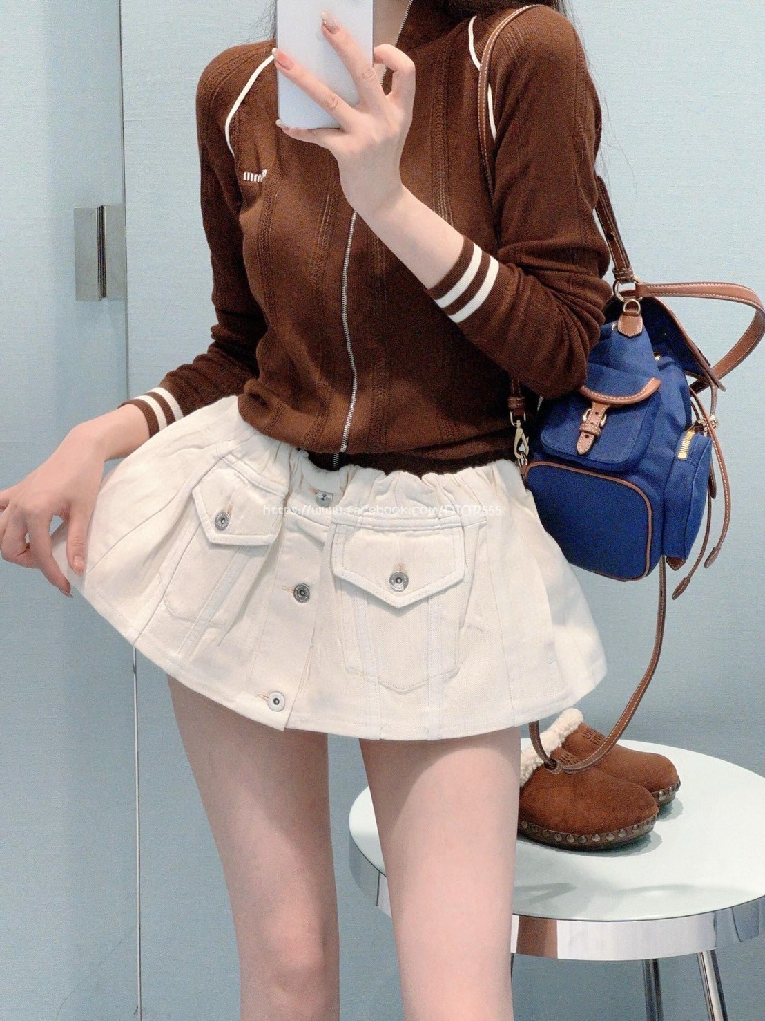 MIU MIU排扣牛仔褲裙  MIU MIU排扣牛仔褲裙