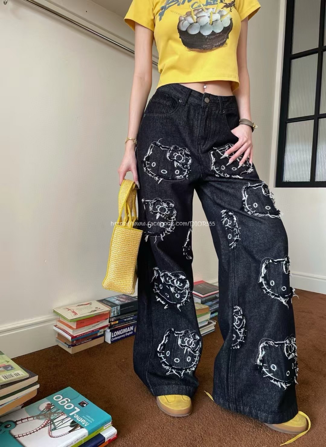 KT刺繡牛仔褲 KT刺繡牛仔褲