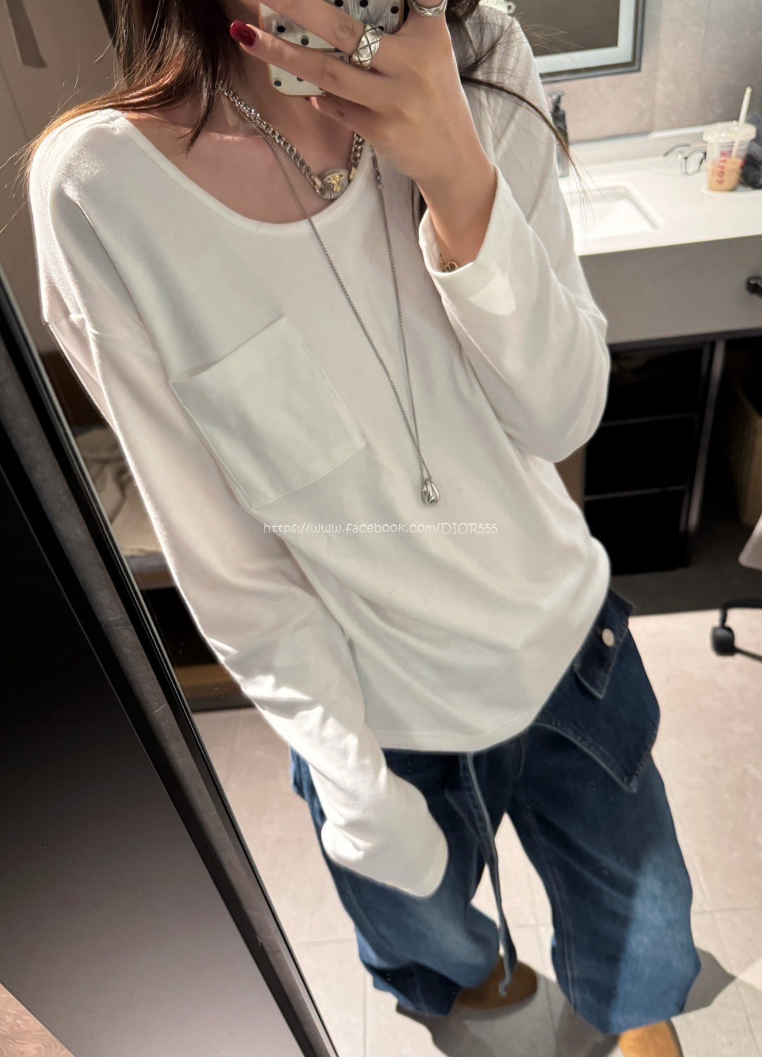 口袋U領長袖T 口袋U領長袖T