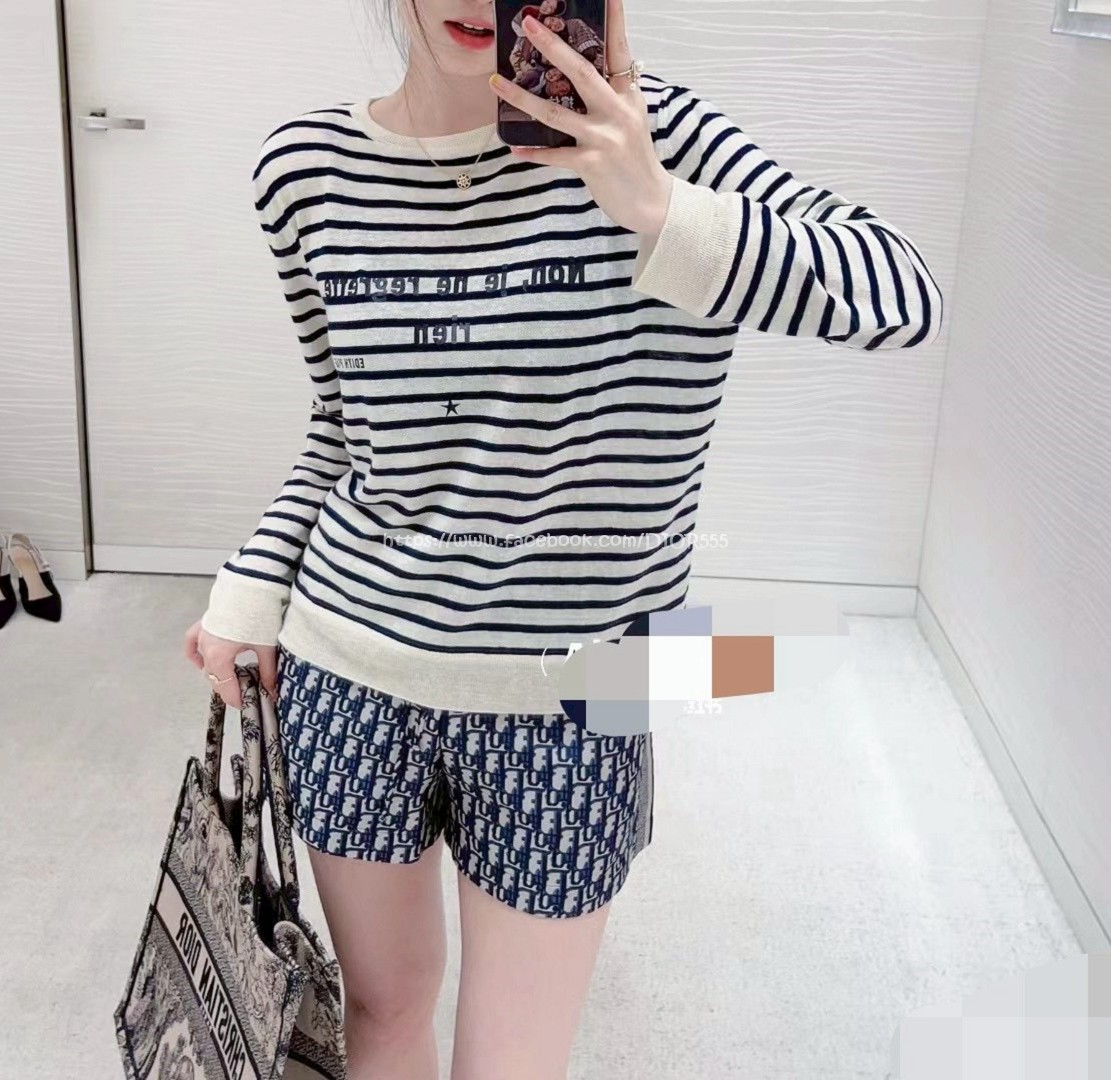 Dior字母條紋針織長袖T Dior字母條紋針織長袖T