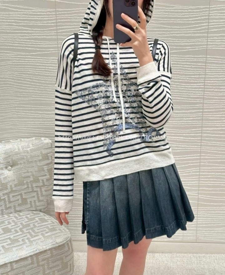 Dior五角星印花連帽針織帽T Dior五角星印花連帽針織帽T