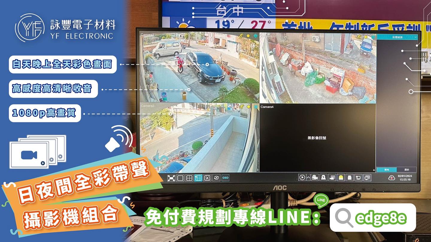 居家監控系統四大核心設備示意圖