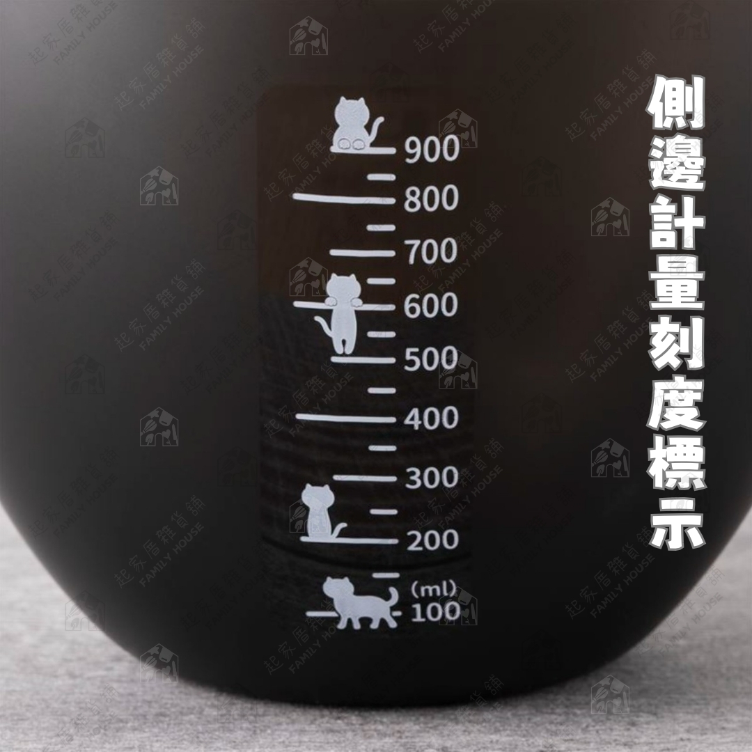 日本貝印KAI－貓咪可微波計量盆（900ml）