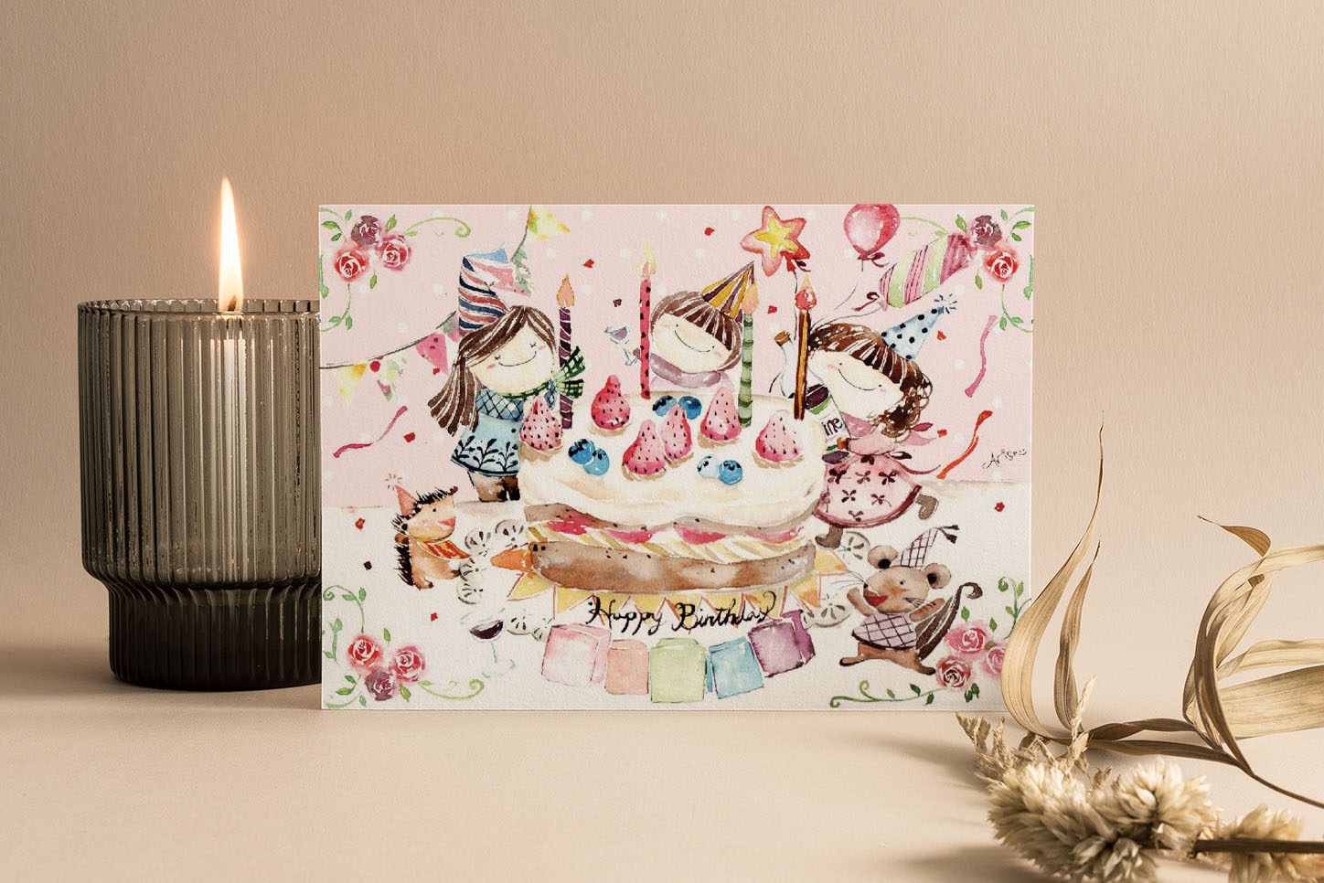 姊妹淘系列：生日快樂｜Ariselin Design 明信片｜