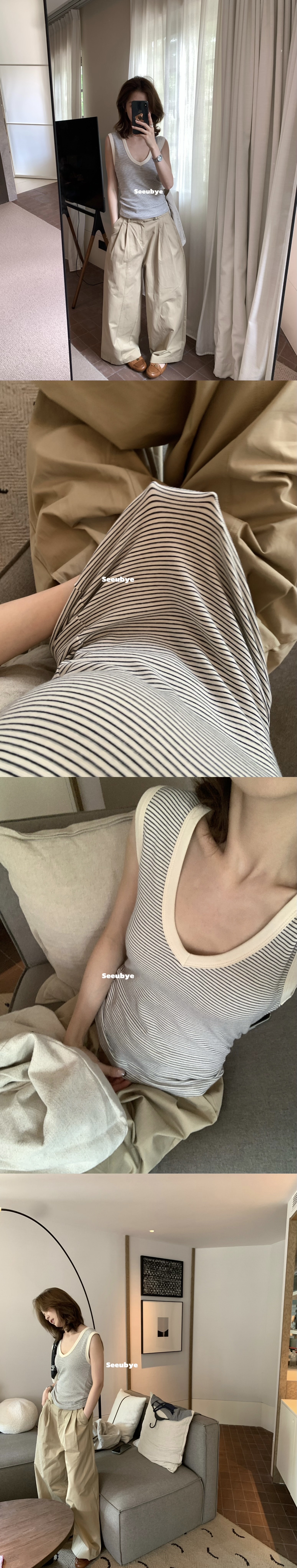 質感在線的桃心條紋背心6