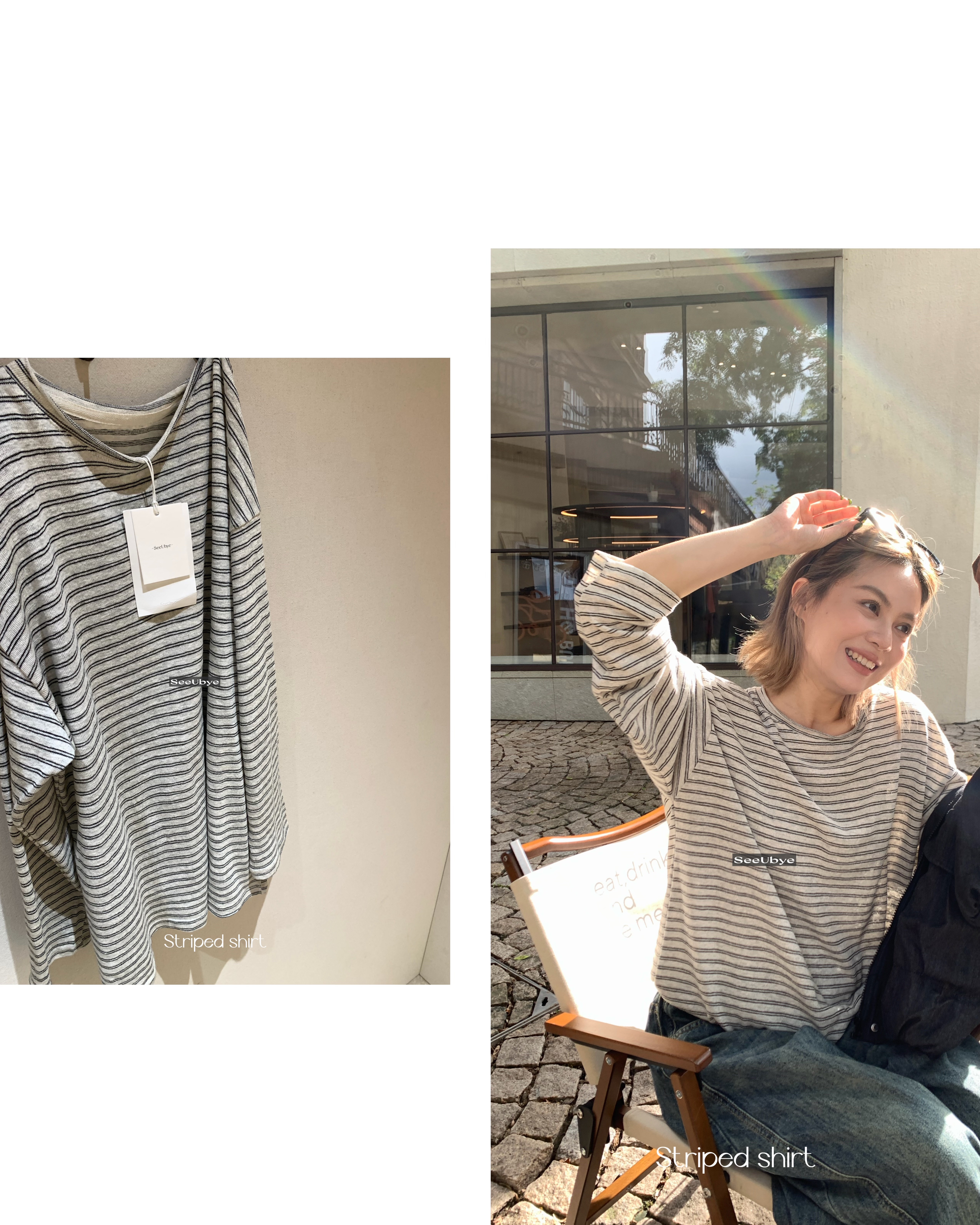 貴貴料子條紋長袖tee3