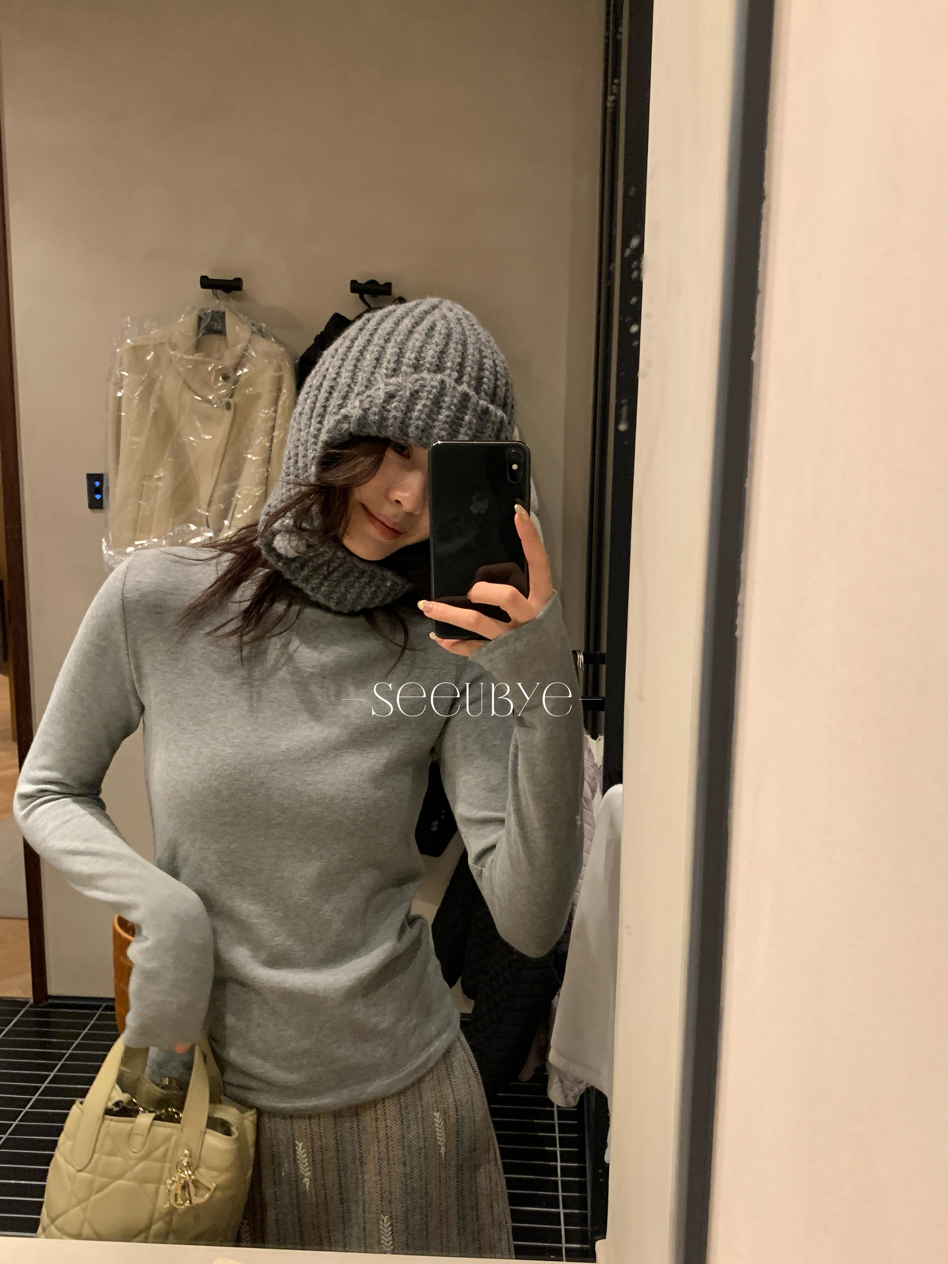 大頭姊姊鎖溫包裹毛線帽