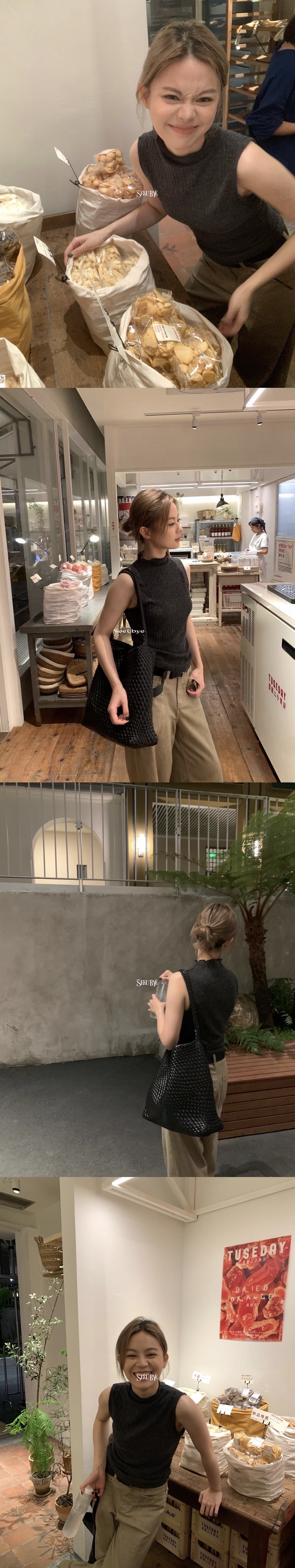 木耳邊半高領針織背心三色5