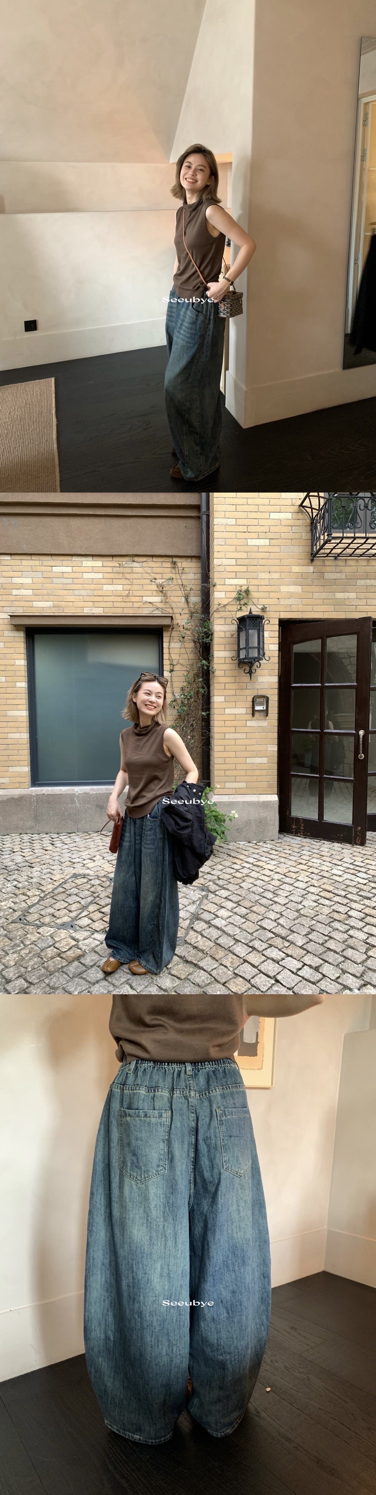 Denim古著感彎刀牛仔褲8