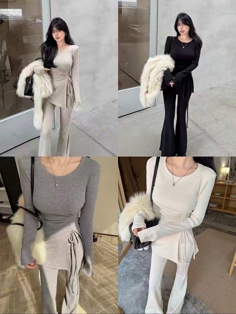 L144 顯瘦綁繩設計套裝