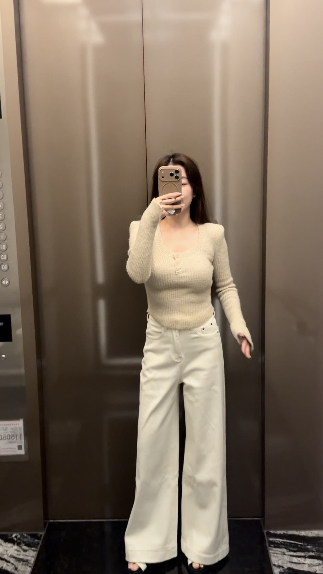 L124 牛仔闊腿褲