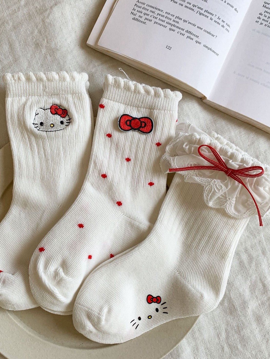 花邊百搭襪子三雙組