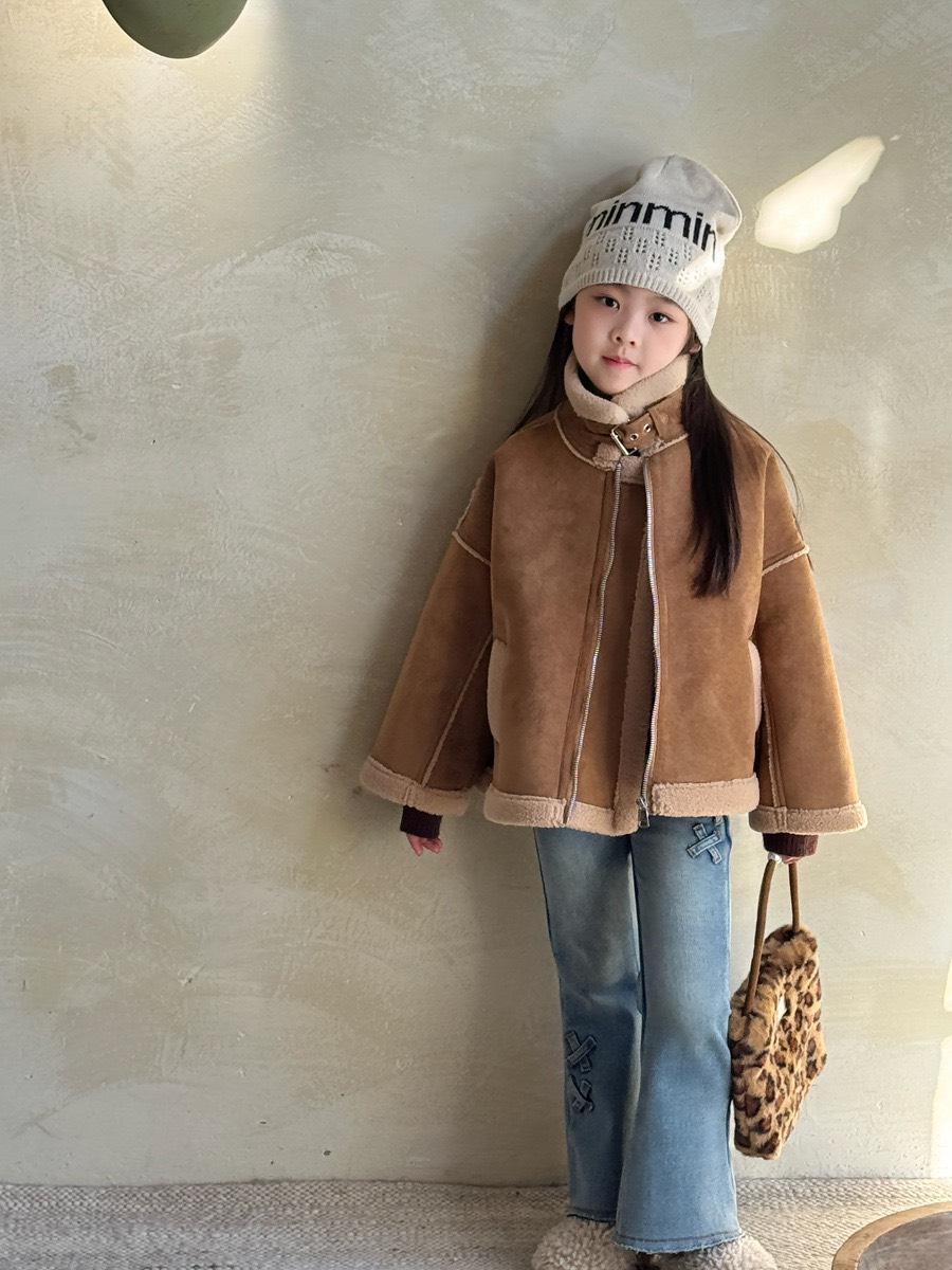 秋冬麂皮加厚大衣