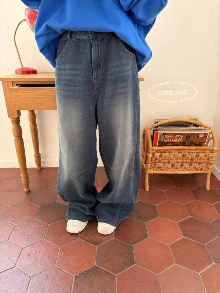 66046親子刷色牛仔褲(兩色)