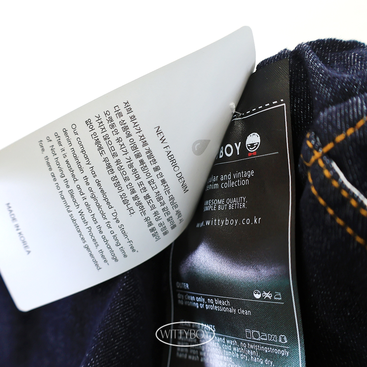 42840深藍反摺牛仔褲