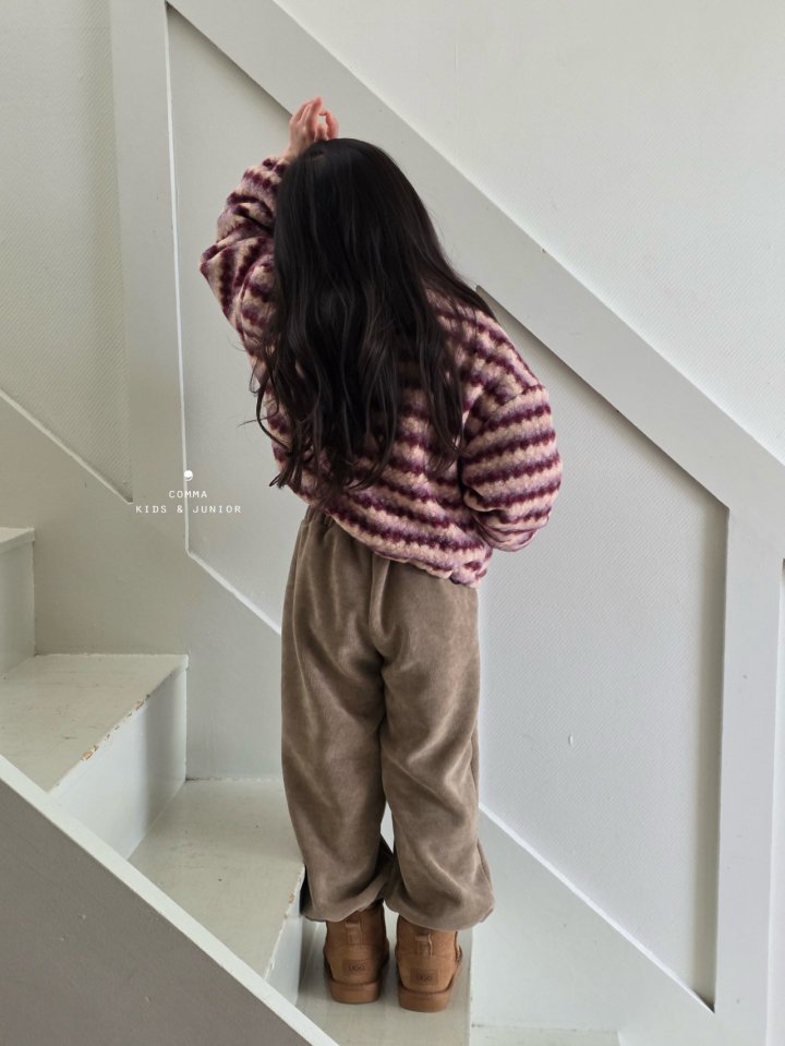 50611紅條紋毛外套