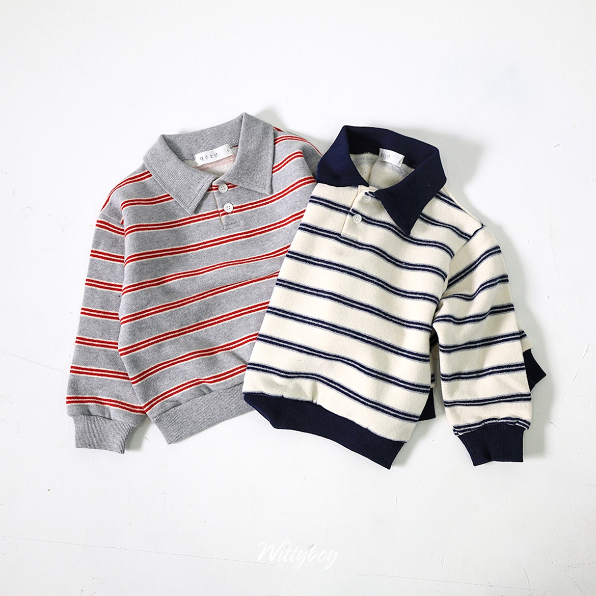 42832翻領條紋上衣(兩色)