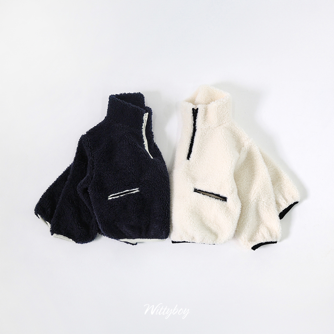 42813立領毛上衣(兩色)