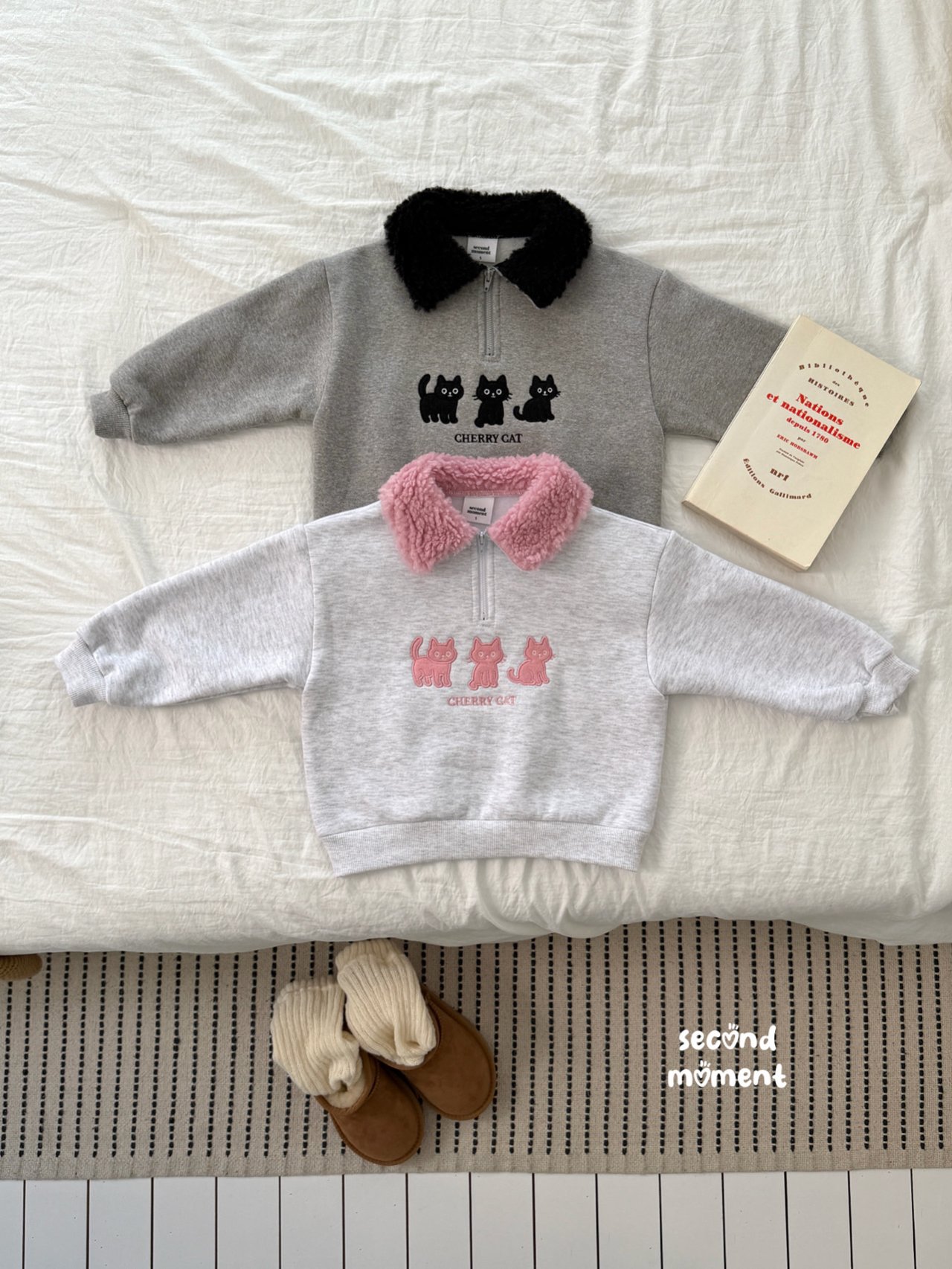 117727翻領貓咪上衣(兩色)