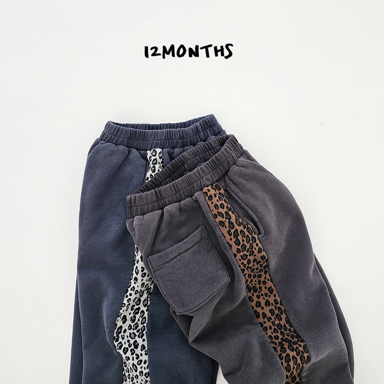 49924側邊豹紋抽繩褲(兩色)