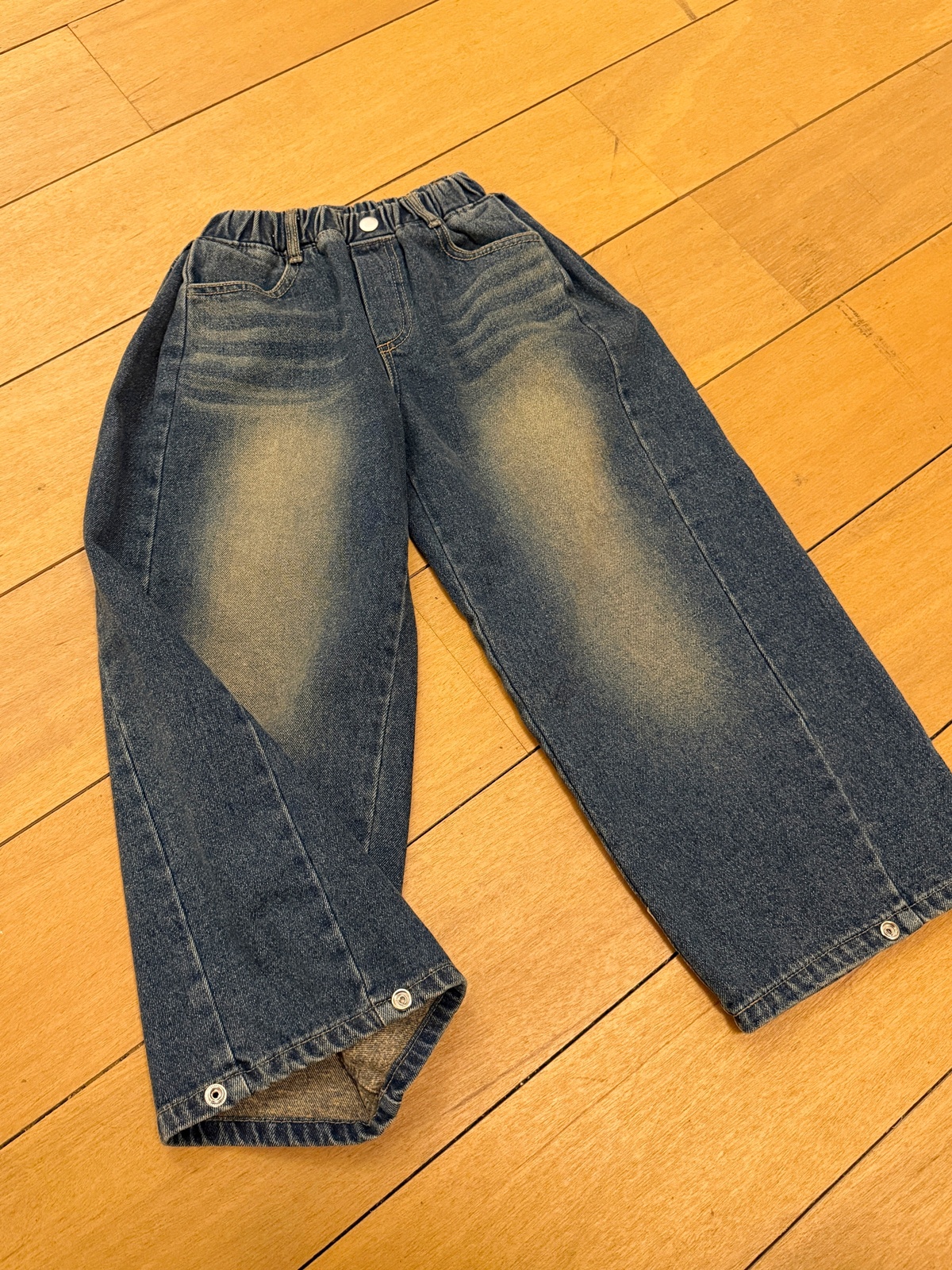 37813復古刷色牛仔褲