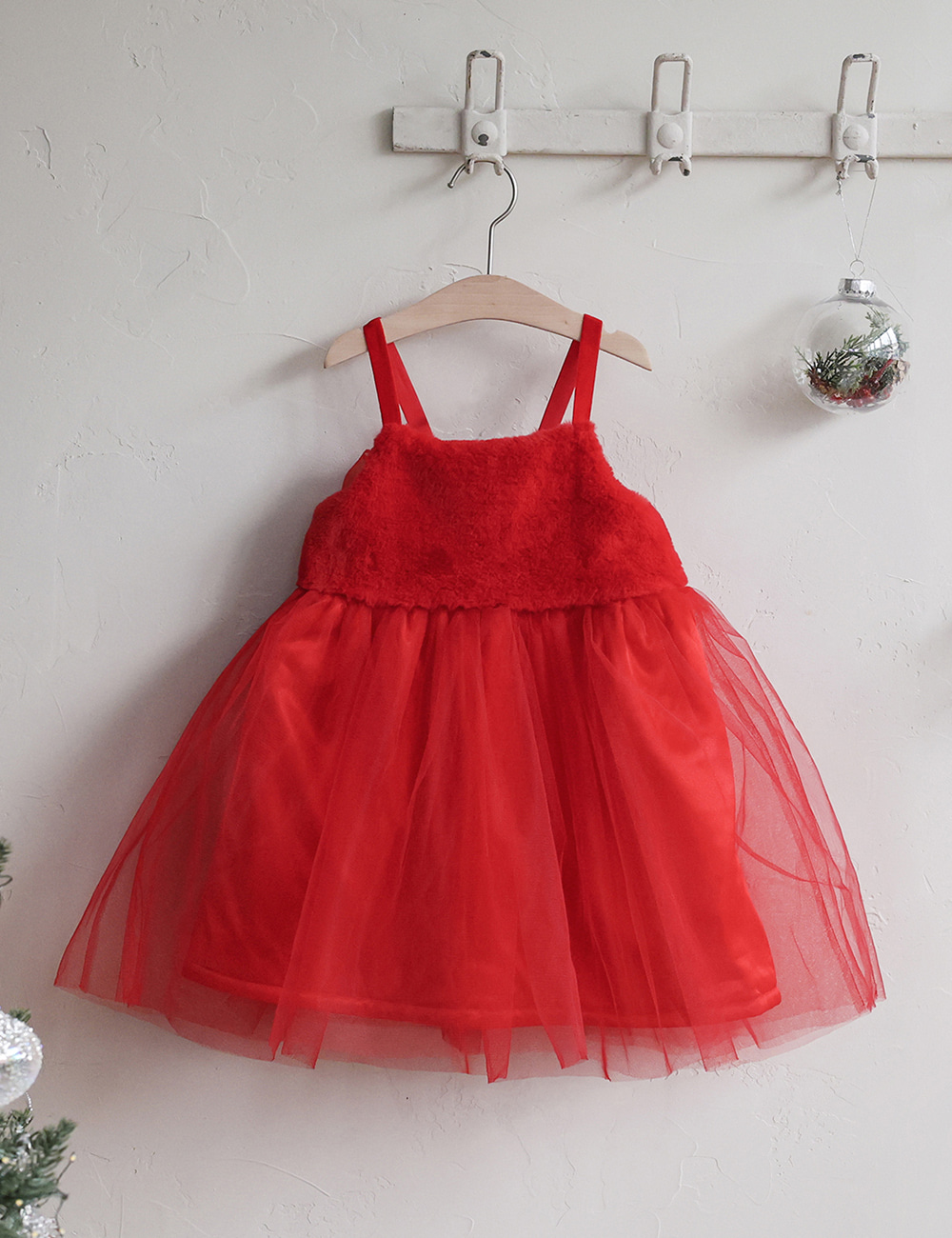 15542聖誕紅背心裙
