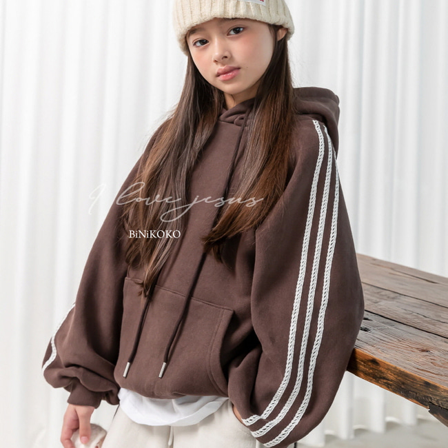 19206連帽線條袖上衣(兩色)