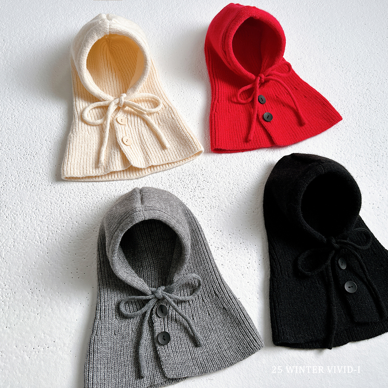 94910可愛綁帶包頭帽(四色)