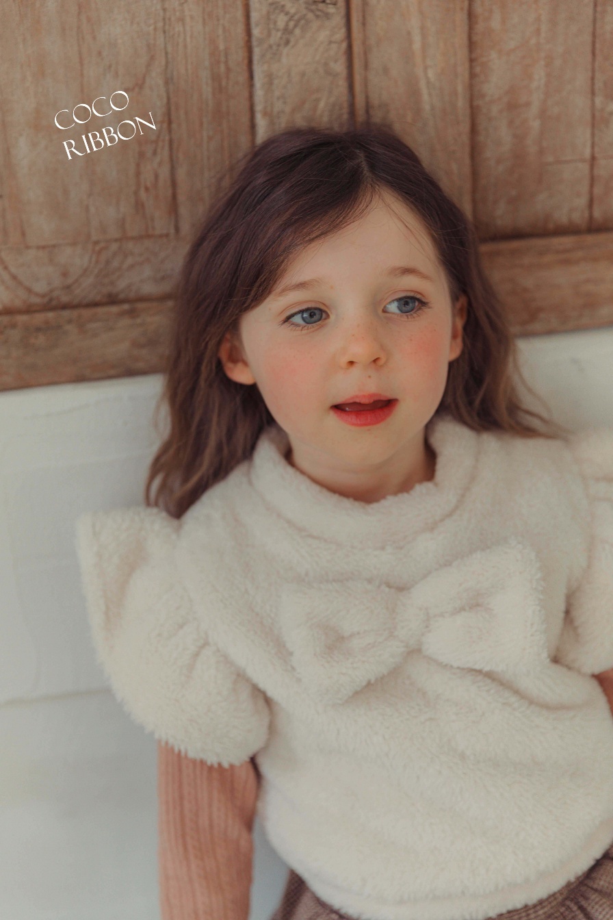 10908蝴蝶結毛背心(兩色)