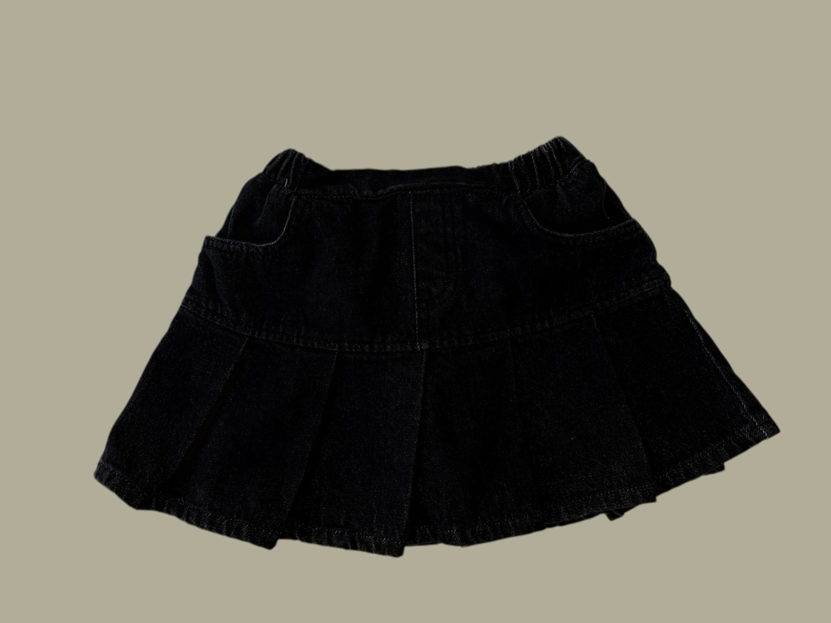 13434百褶牛仔褲裙