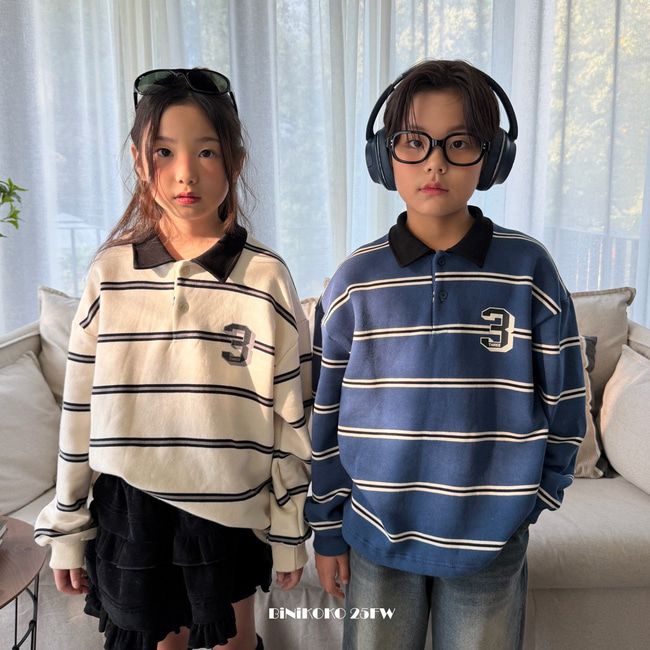 68965翻領條紋上衣(三色)