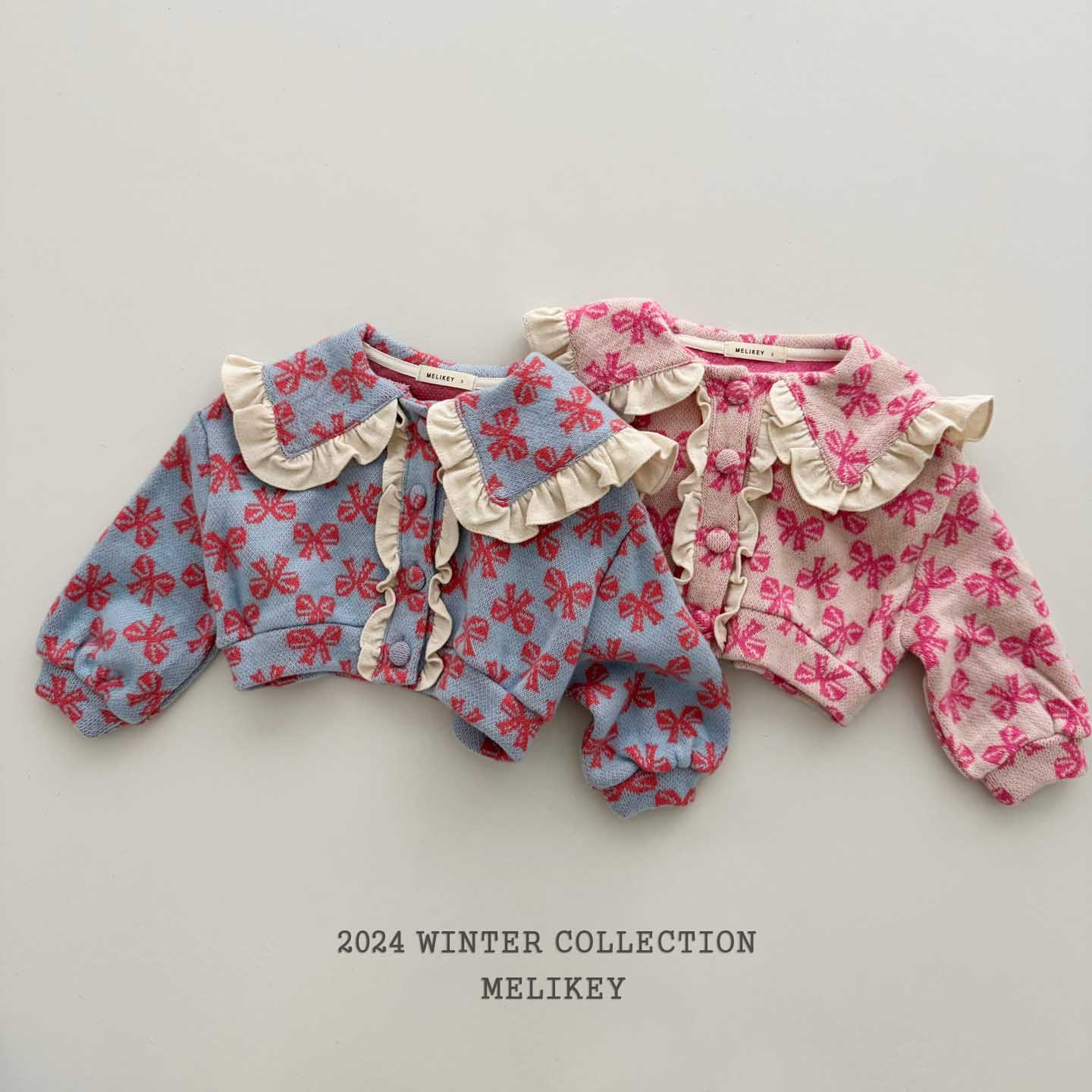 95602花邊領蝴蝶結外套(兩色)