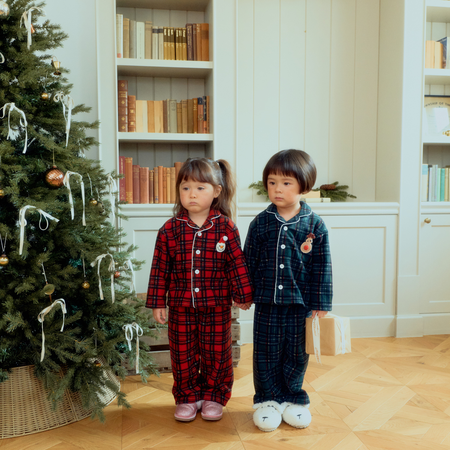 38911聖誕節格紋套裝(兩色)