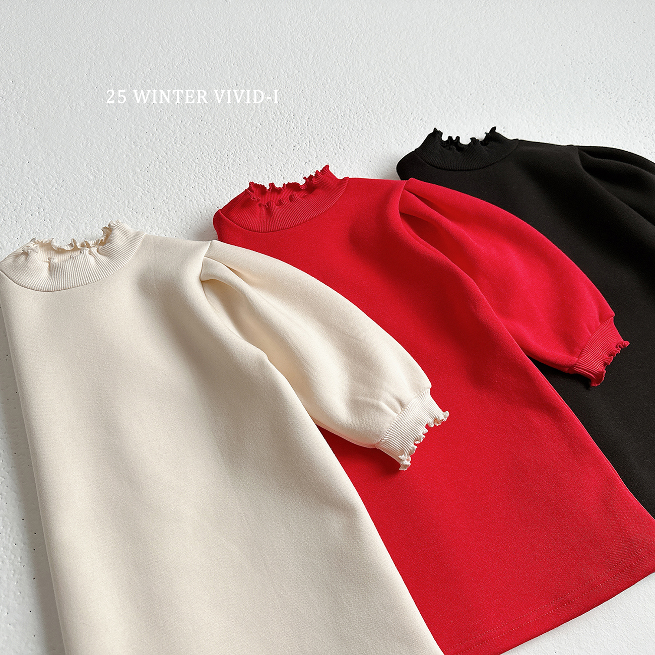 94997捲邊連身裙(三色)