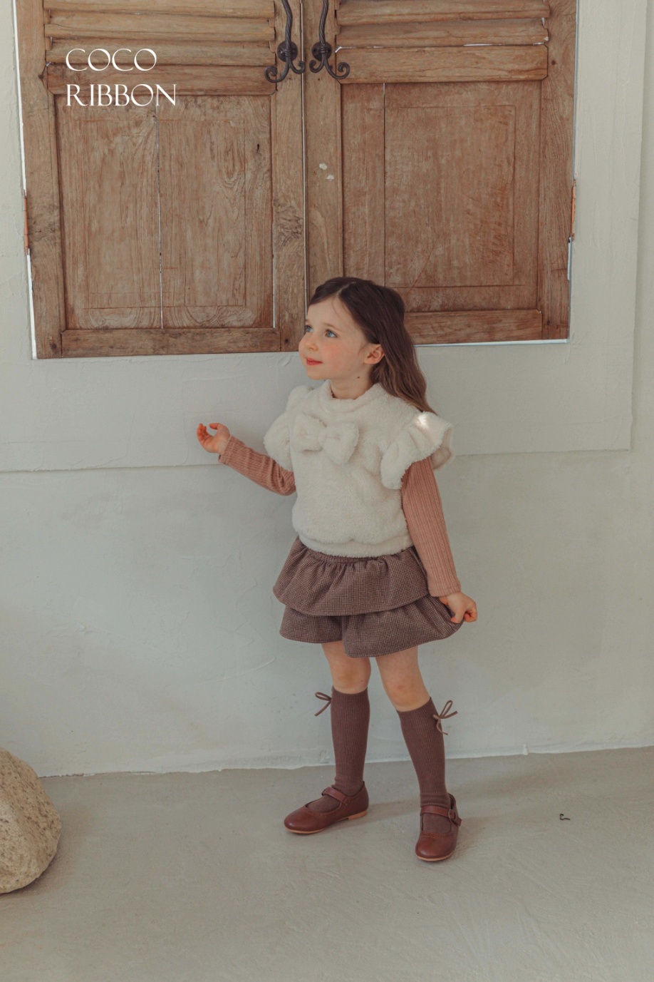 10908蝴蝶結毛背心(兩色)