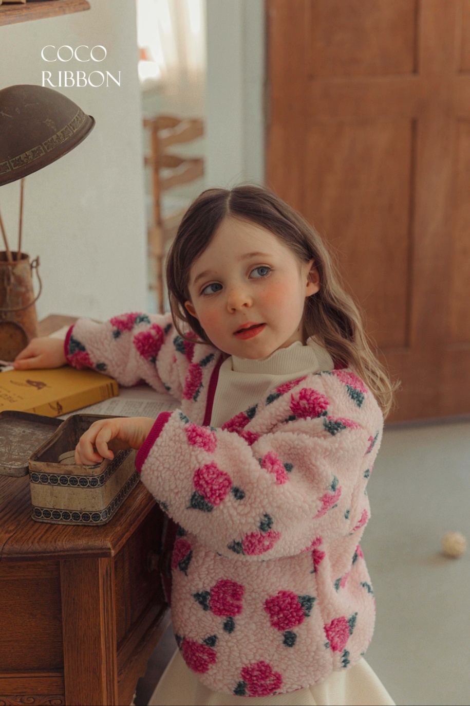 10903桃紅花外套