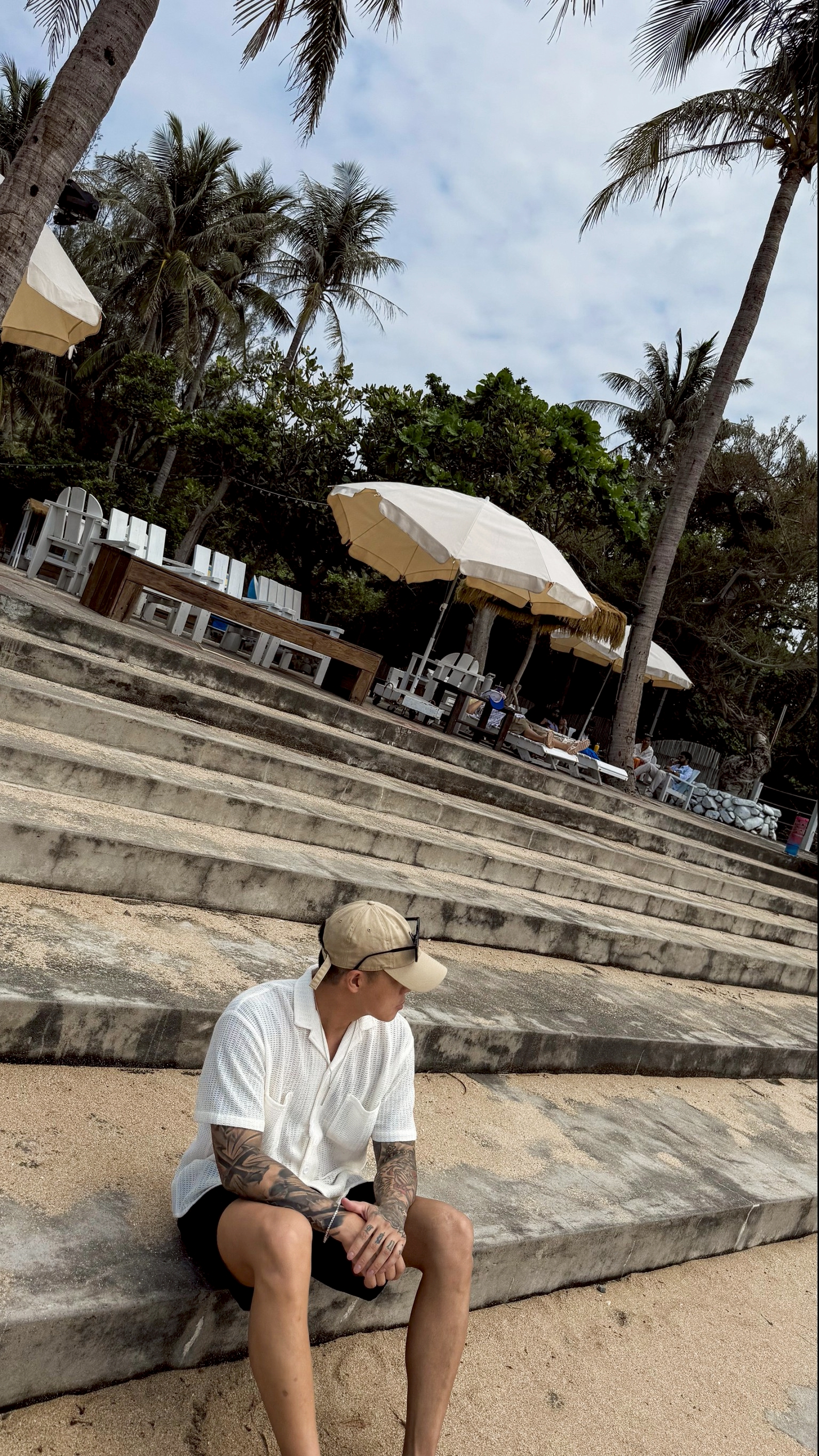 夏季海灘簍空老錢短袖襯衫7